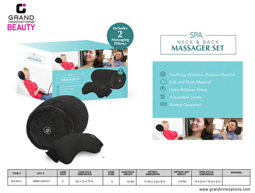 2 PCS SET: MASSAGE ROLL PILLOW AND BODY WRAP MASSAGER SET-BLACK