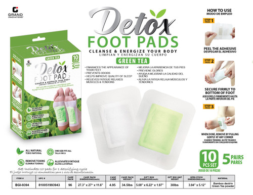 10 PCS GREEN TEA DETOX FOOT PAD