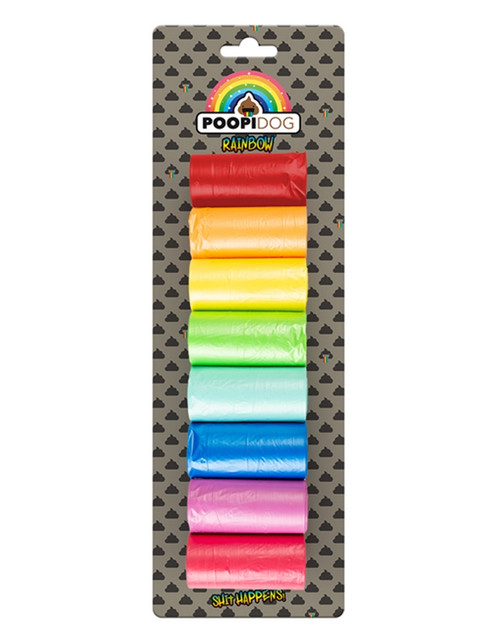 PET WASTE BAG 8 ROLLS RAINBOW COLOR