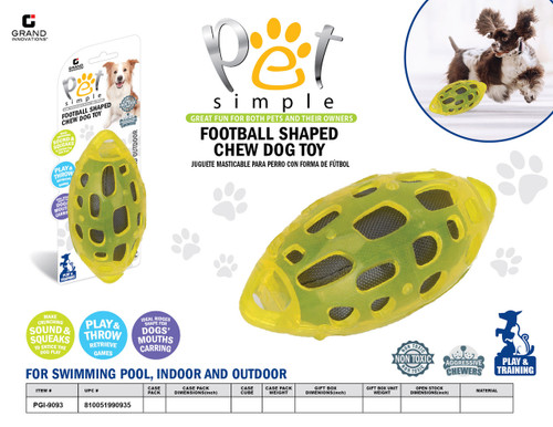 FOOTBALL SHAPED CHEW DOG TOY (YELLOW)