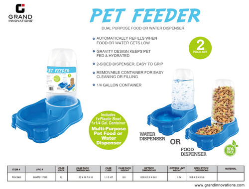 2 PCS: MULTI-PURPOSE PET FEEDER SET - BLUE
