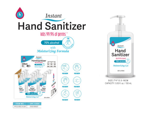 5.05 OZ HAND SANITIZER IN PDQ - 12 PCS PER PDQ (24/12)
