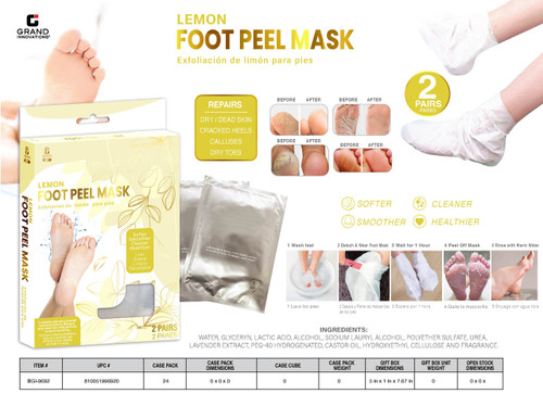 FOOT MASK - 2 PAIRS IN LEMON