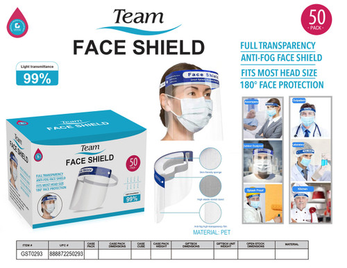 50 PK FACE SHIELD