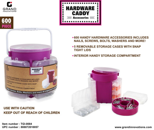 600 PCS: HARDWARE CADDY KIT - PINK