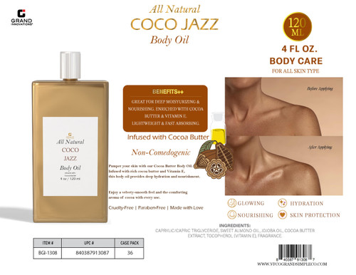 COCO JAZ - 120 ML BODY OIL