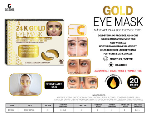 UNDER EYE PATCHES-20 PAIRS PACK GOLD