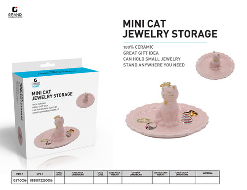 MINI CAT JEWELRY TRAY-PINK