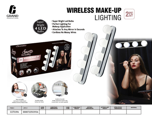 WIRELESS MAKEUP LIGHT - LED SET OF 2 SILVER