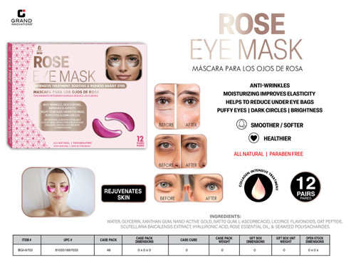 UNDER EYE PATCHES-12 PAIRS PACK ROSE