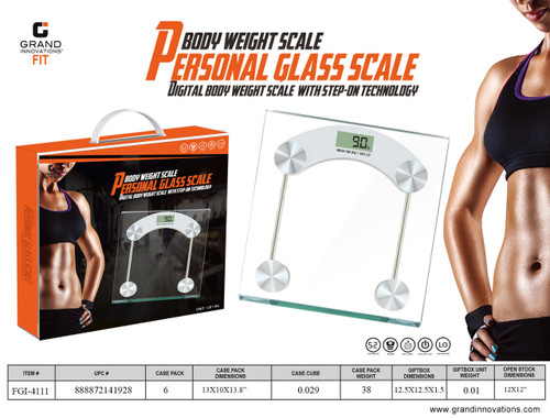 BODY SCALE 6MM GLASS PLATFORM: CLEAR