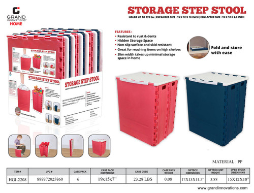 STORAGE FOLD STEP STOOL 15Ëñ: BLACK/PINK