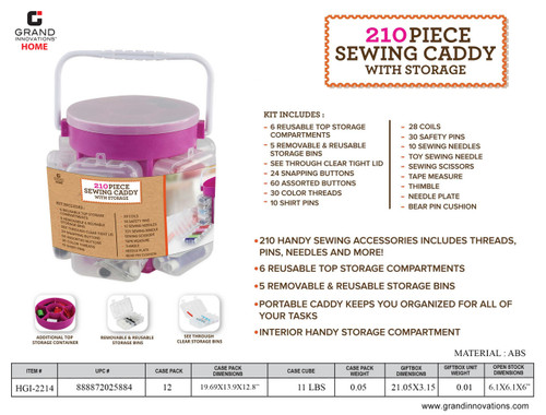 210 PC: SEWING CADDY WITH STORAGE