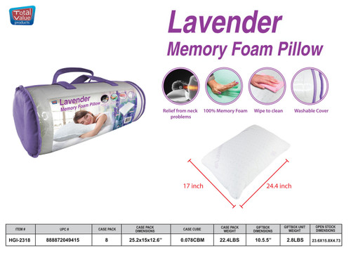MEMORY FOAM PILLOW: LAVENDER