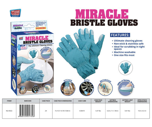1 PAIR MIRACLE BRISTLE GLOVES