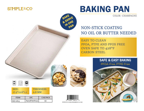 NON-STICK BAKING PAN 17.5*12.6*1.1" - CHAMPAGNE COLOR