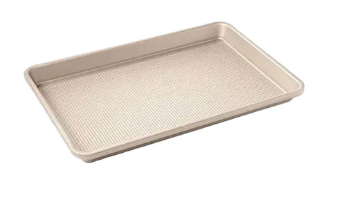 2 PCS BAKING SET : 12 CUP MUFFIN PAN 37X26.5X3.3 CM & COOKIE SHEET 44.5X32X2.6 CM CARBON STEEL NON-STICK COATING IN GOLD