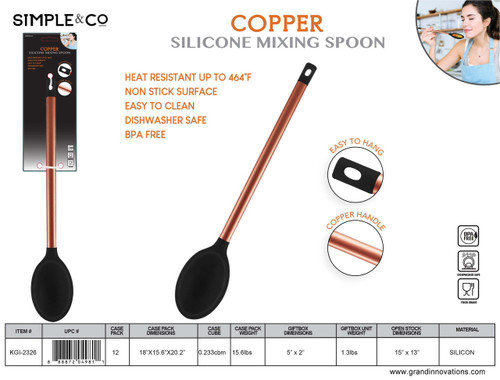 BLACK SILICON SPOON WITH COPPER HANDLE