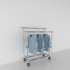 Double Folding Garment Rack Chrome