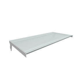 Flexi Glass Shelf Brackets and Rails 600 White with White Glass