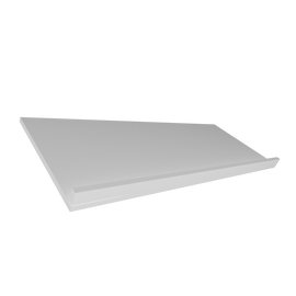 Shelf for Flexi offset sloping 18mm x 450mm x 1200mm w/ front lip White