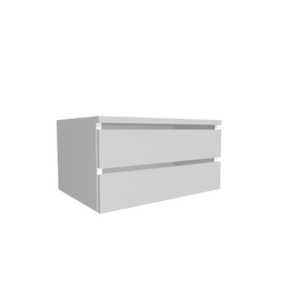 flexiVOGUE base two drawer unit 600mm wide x 300mm high - White