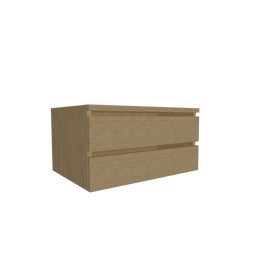 flexiVOGUE base two drawer unit 600mm wide x 300mm high - Premium Oak