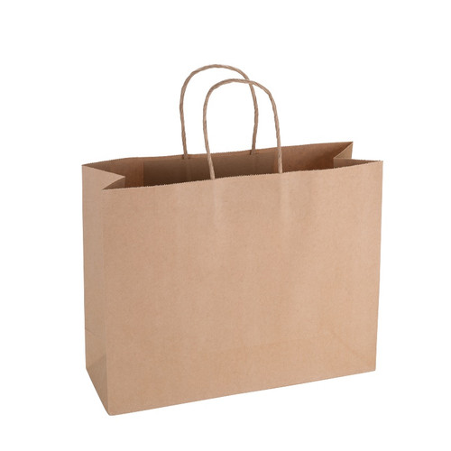 Natural Brown Paper Bag Large Wide Shopper Recycled