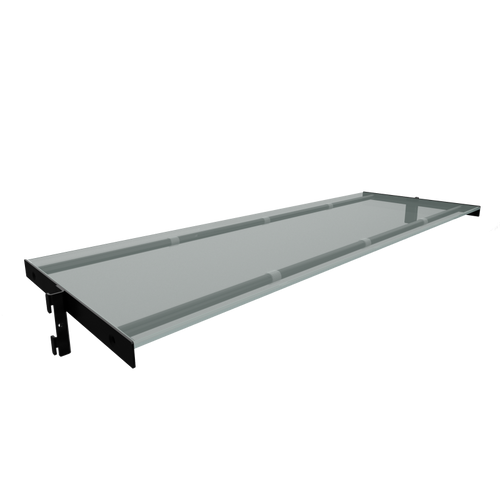 Flexi Centre Hangrail Glass Shelf Bracket 900mm Black with Clear Glass