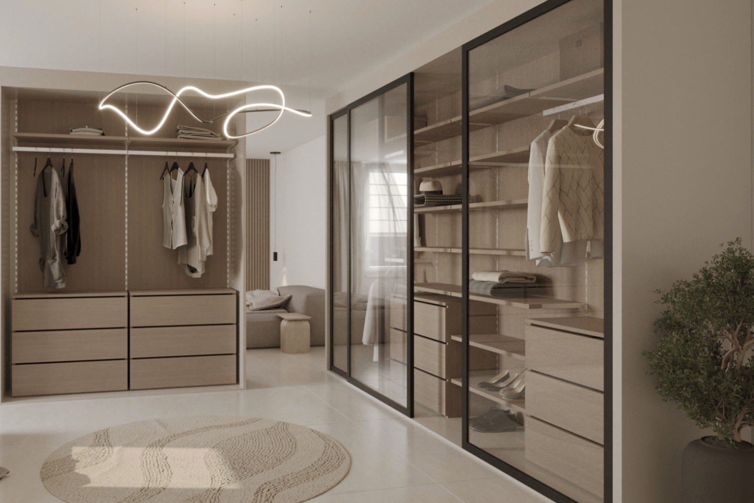 Concealed Modular and Adjustable Wardrobe