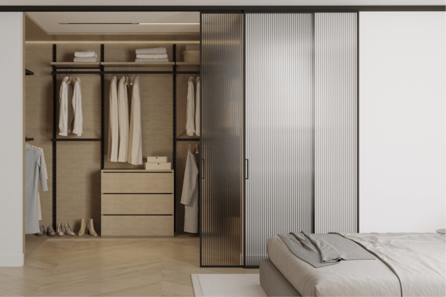 Wall Fixed Modular and Adjustable Wardrobes