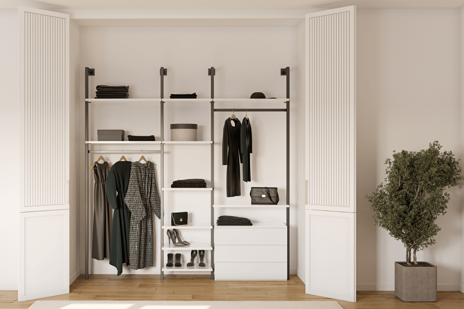 Offset Modular and Adjustable Wardrobe