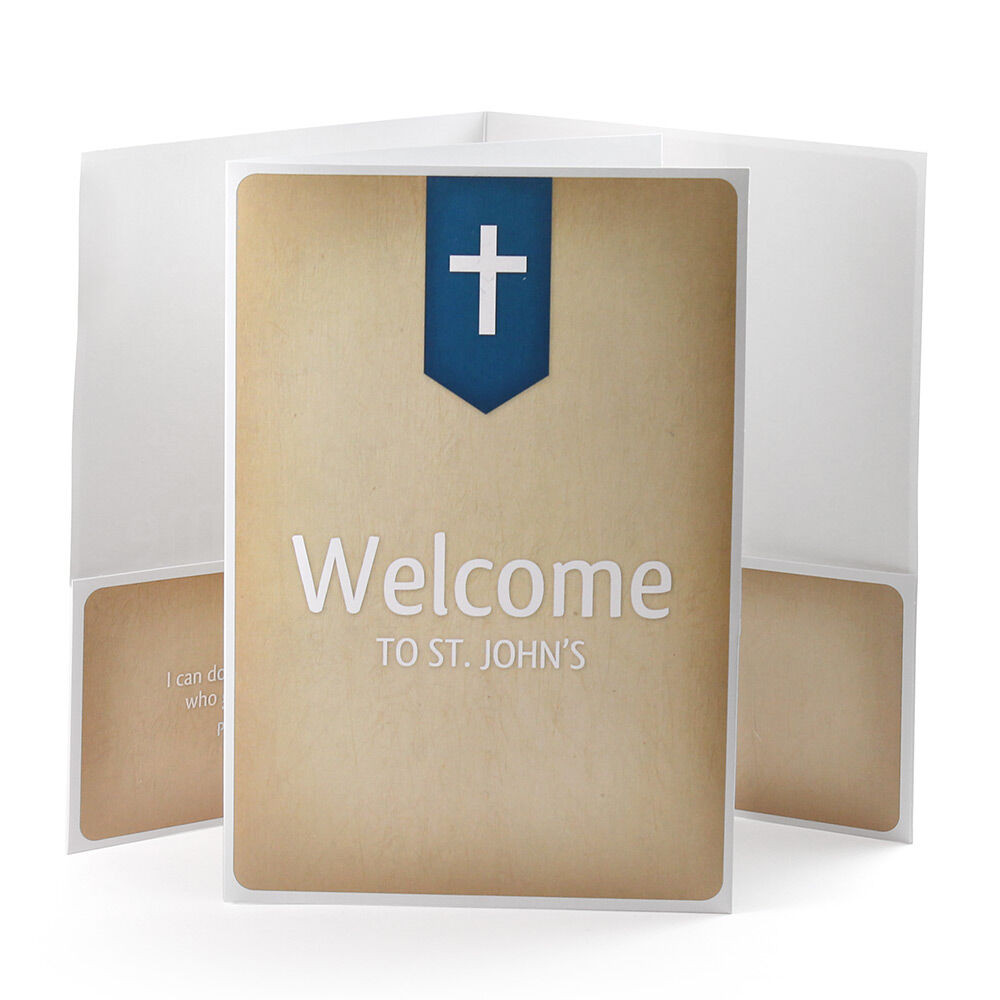 Lectern banner church welcome folder design