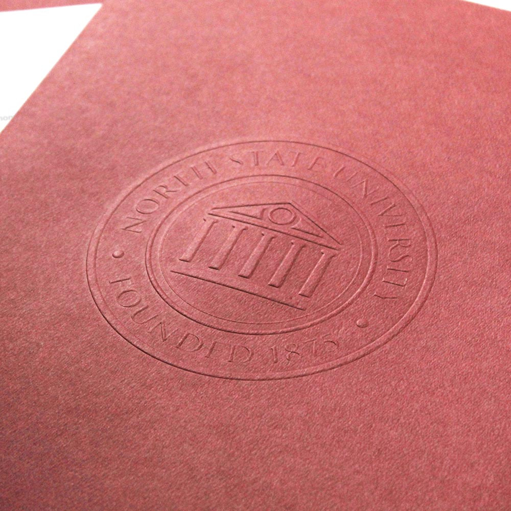 Embossed presentation folder