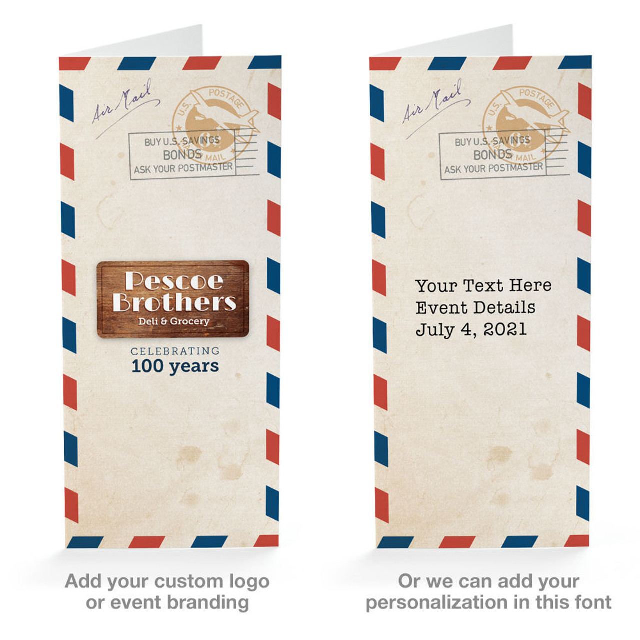 Vintage Airmail Envelope Photo Folders