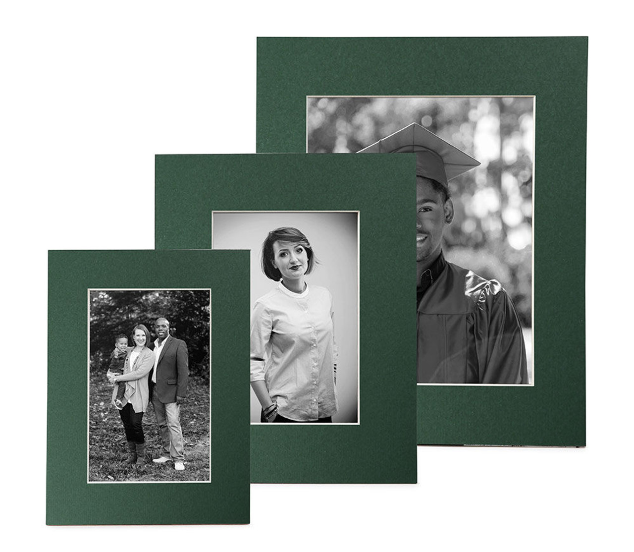 Custom Dark Green Mat Board Frame Studio Style