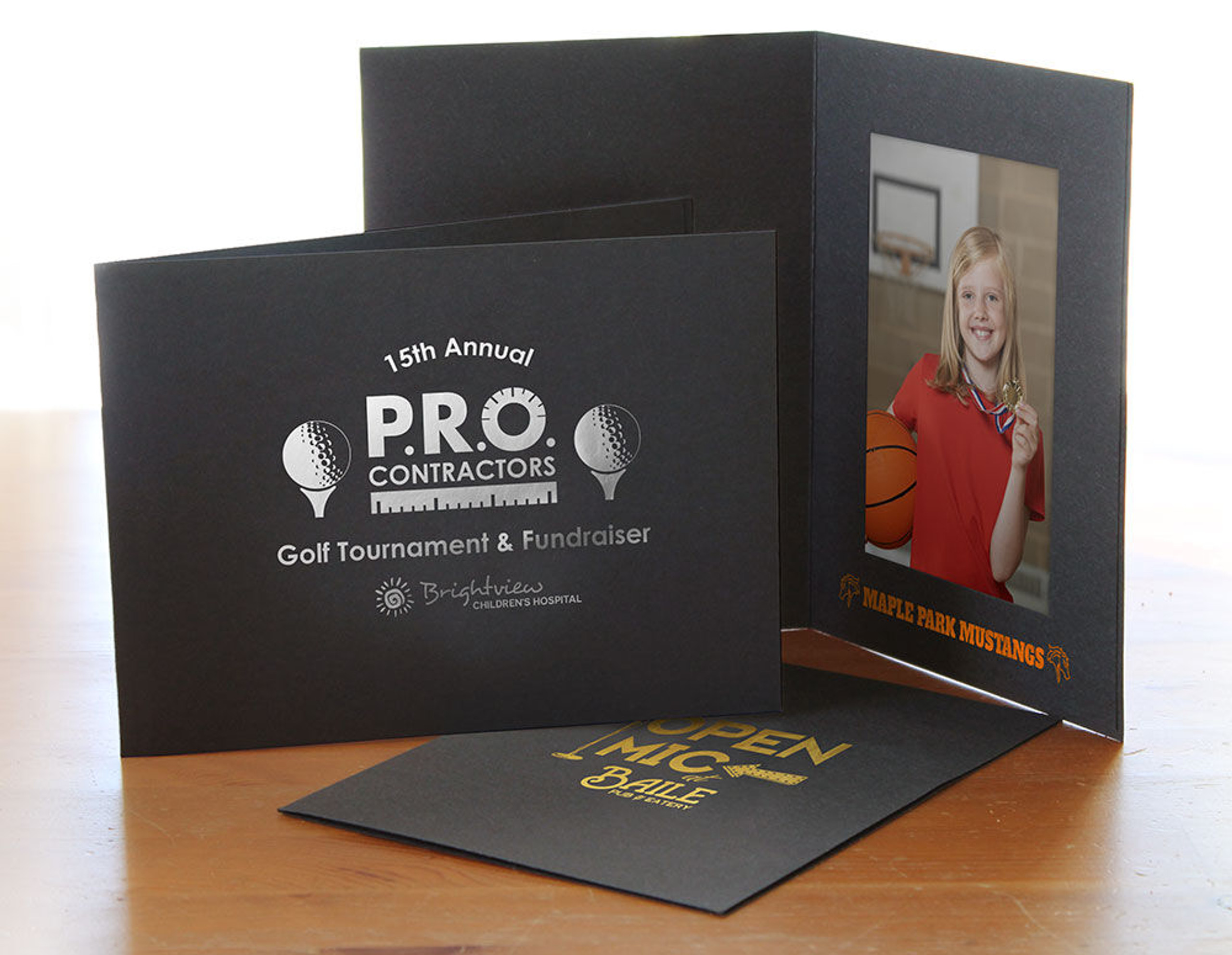 Custom Black 4x6 Photo Folders With Your Logo Studio Style
