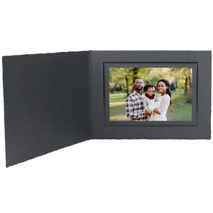 Horizontal black portrait folder with black foil border Horizontal black portrait folder with black foil border