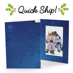 Holiday snowflakes vertical photo folder with no order minimum