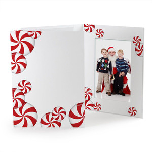 Peppermint candy holiday photo folder design for vertical prints