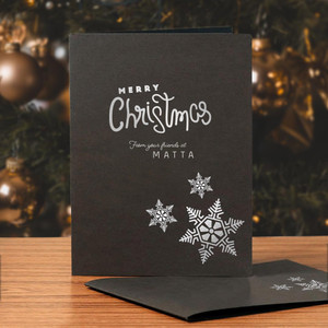 Custom winter snowflakes holiday photo folders Custom winter snowflakes holiday photo folders
