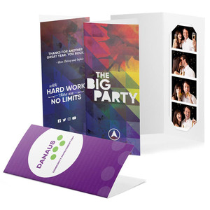 Custom printed photo booth folders with event branding Custom printed photo booth folders with event branding