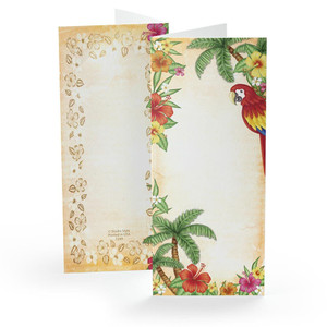 Tropical luau photo booth folder with palm tree and parrot design Tropical luau photo booth folder with palm tree and parrot design