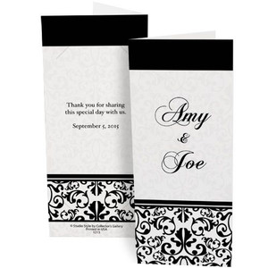 Black and white brocade wedding photo booth folder Black and white brocade wedding photo booth folder