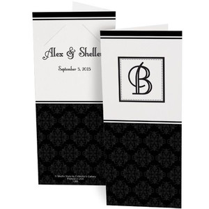 Black and white damask monogram photo booth folder Black and white damask monogram photo booth folder