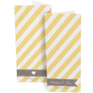 Yellow stripes and gray ribbon photo booth folder Yellow stripes and gray ribbon photo booth folder