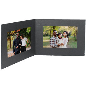 Black horizontal portrait folder for holding two photos side by side