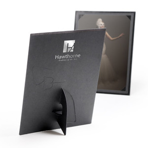 Personalized corner mount picture frame with silver foil logo imprint Personalized corner mount picture frame with silver foil logo imprint