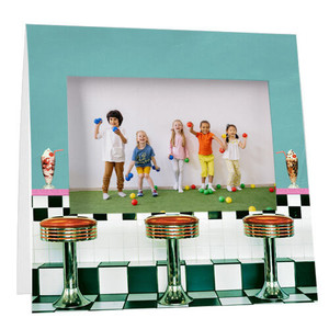 1950s teal diner retro Instax paper picture frame 1950s teal diner retro Instax paper picture frame
