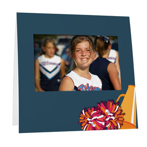 Cheerleading themed Instax paper frame with pom pom and megaphone design Cheerleading themed Instax paper frame with pom pom and megaphone design